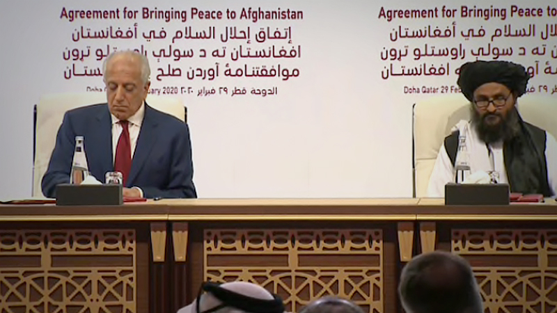 U.S. signs peace deal with Taliban agreeing to full withdrawal of American troops from Afghanistan U.S. signs peace deal with Taliban agreeing to full withdrawal of American troops from Afghanistan