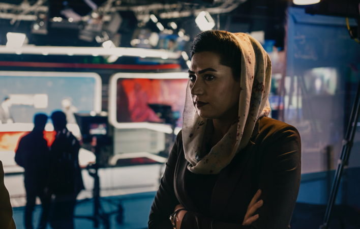 Shogofa Danish, 25, a Dari news presenter for Tolo News TV, anchors a morning news cast. In January 2016, a Taliban suicide bomber rammed his car into a bus carrying employees of Tolo TV, Afghanistan's most popular private broadcaster, killing seven staffers. Many Afghans feel the deal negotiated between the U.S. and the Taliban gives the group too much power. MUST CREDIT: Photo by Lorenzo Tugnoli for The Washington Post