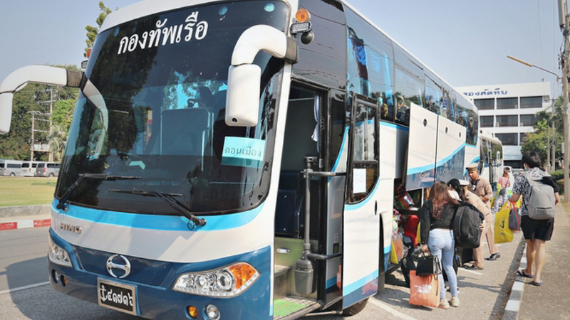 Labourers leaving Sattahip quarantine for more at home Labourers leaving Sattahip quarantine for more at home