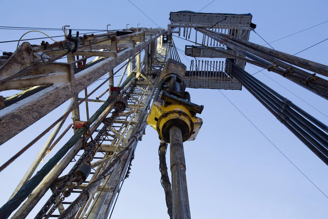 An oil derrick in an oilfield in Otrada, Russia, on March 5, 2016. MUST CREDIT: Bloomberg photo by Andrey Rudakov.
