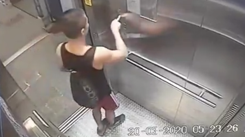 Man seen applying his saliva all over BTS lift Man seen applying his saliva all over BTS lift