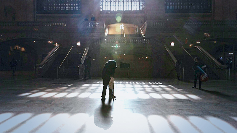 A man walks through the nearly empty Grand Central Terminal in Manhattan on March 14. MUST CREDIT: Photo by Jeennah Moon for The Washington Post