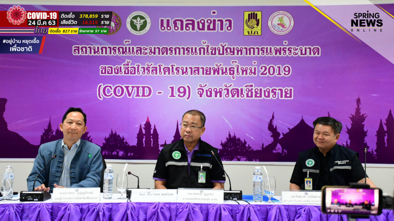 Three Covid-19 patients confirmed in Chiang Rai. Three Covid-19 patients confirmed in Chiang Rai.