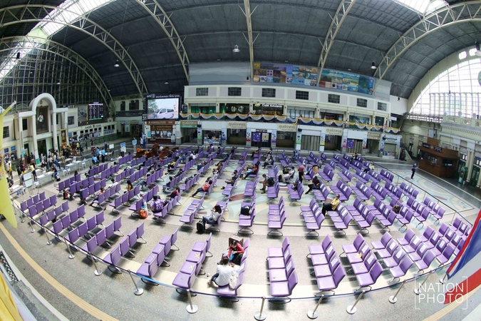 Hua Lamphong station quieter than usual Hua Lamphong station quieter than usual