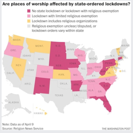 Cellphone data shows coronavirus kept churchgoers at home in every state on Easter Cellphone data shows coronavirus kept churchgoers at home in every state on Easter