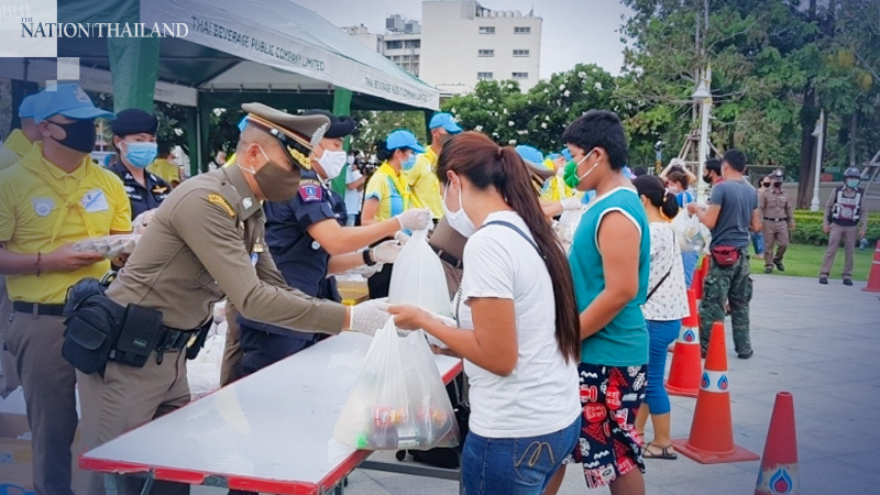 Police divisions distribute relief supplies to people hit by Covid-19 Police divisions distribute relief supplies to people hit by Covid-19