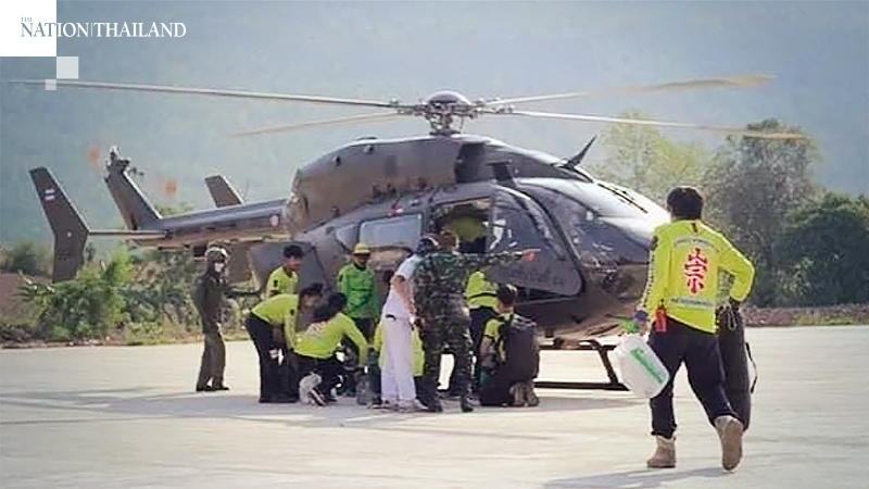 Four missing Phitsanulok locals and their canines rescued from forest Four missing Phitsanulok locals and their canines rescued from forest