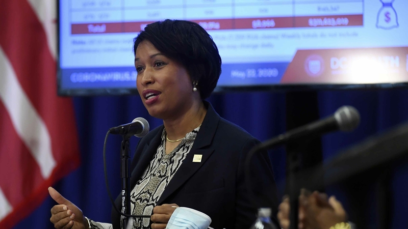 D.C. Mayor Muriel E. Bowser at a news conference Friday. MUST CREDIT: Washington Post photo by Toni L. Sandys.