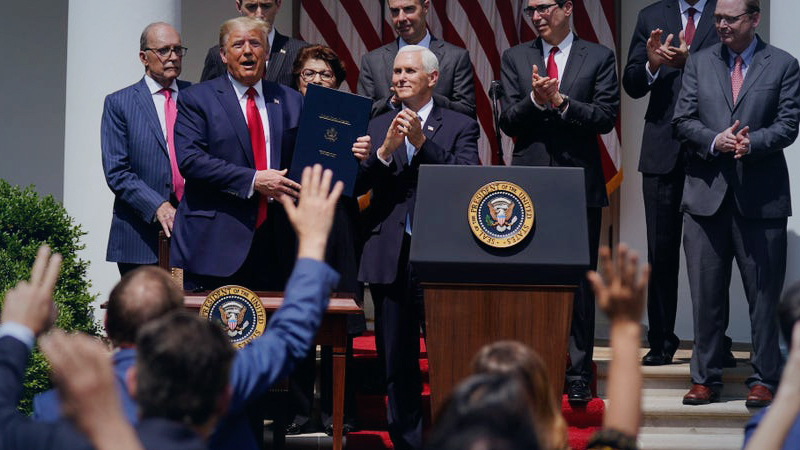 White House press object to being used as 'prop' at Trump briefing with no social distancing, no questions White House press object to being used as 'prop' at Trump briefing with no social distancing, no questions