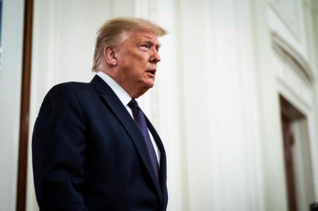 President Trump at an event in the White House on Wednesday. MUST CREDIT: Washington Post photo by Jabin Botsford
