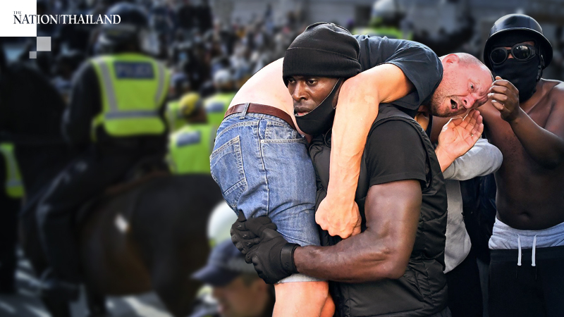 White man saved by Black Lives Matter protester in London is former police officer White man saved by Black Lives Matter protester in London is former police officer