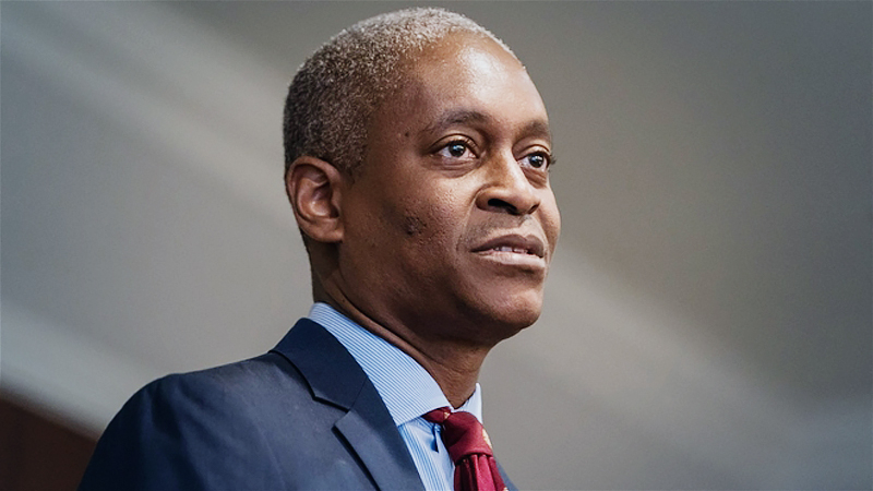 Raphael Bostic, president and chief executive officer of the Federal Reserve Bank of Atlanta, speaks to members of the Harvard Business School Club of Atlanta at the Buckhead Club in Atlanta on Feb. 19, 2020. MUST CREDIT: Bloomberg photo by Elijah Nouvelage.
Location: Atlanta, United States