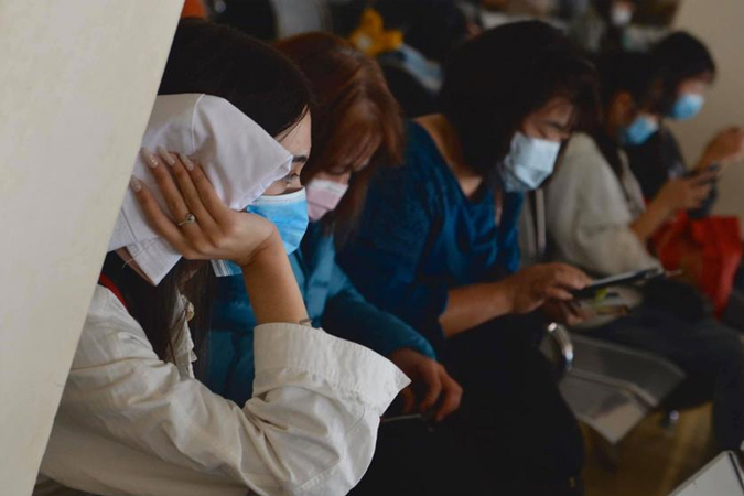 Passengers seen at Lashio Airport. Photo-Tun Nay Hlaing (Naungpein)