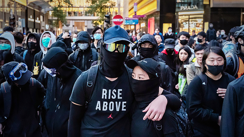 File photo of protesters in Hong Kong