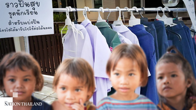 Community clothes rack set up to dress back-to-schoolers Community clothes rack set up to dress back-to-schoolers