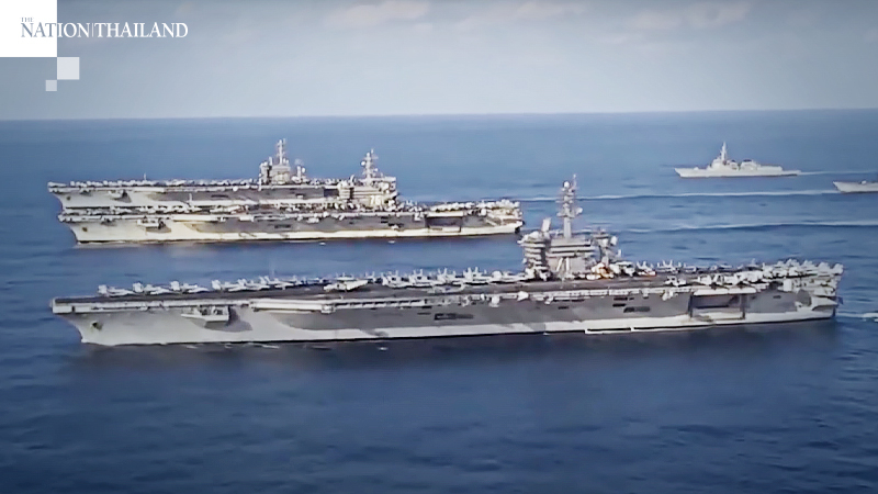 2 carriers in South China Sea, US bares 2 carriers in South China Sea, US bares