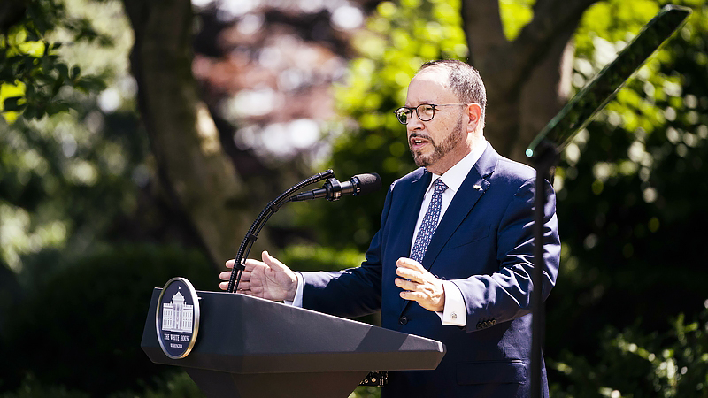 Robert Unanue CEO at GOYA Foods, Inc., speaks at the White House on July 9, 2020 in Washington. MUST CREDIT: Washington Post photo by Jabin Botsford