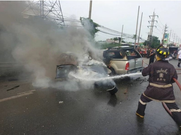 Man killed in fiery road accident in Bangkok’s Nong Jok district Man killed in fiery road accident in Bangkok’s Nong Jok district