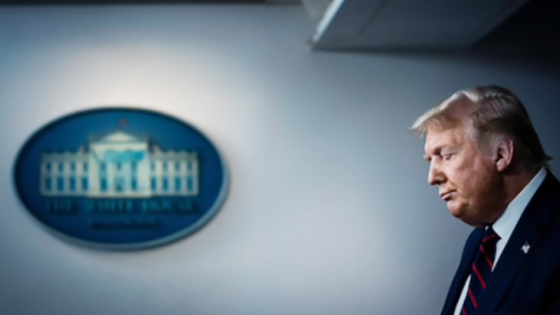 President Donald Trump speaks during a coronavirus briefing at the White House on Tuesday, July 21, 2020.  CREDIT: Washington Post photo by Jabin Botsford
