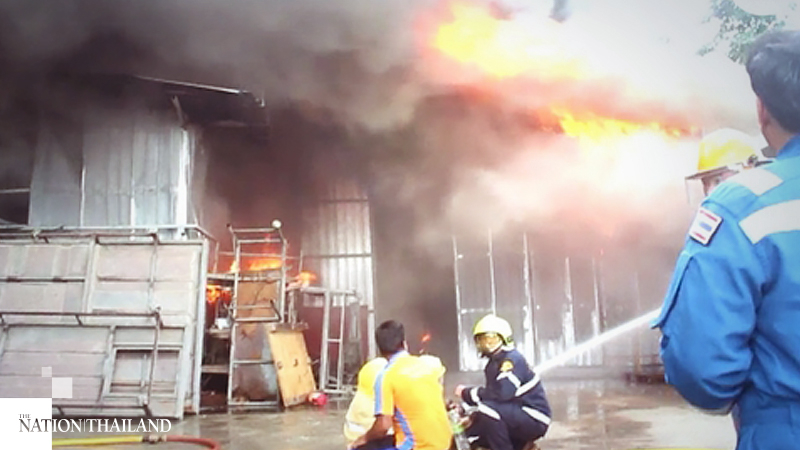 Pathum Thani factory fire injures worker, causes Bt50m in damages Pathum Thani factory fire injures worker, causes Bt50m in damages