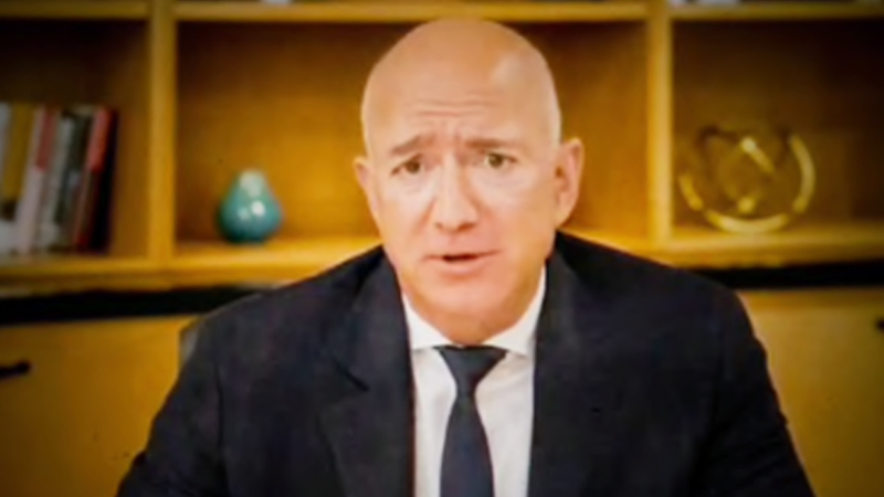 Amazon CEO Jeff Bezos testifies remotely before the House Judiciary Committee on Wednesday, July 29, 2020. MUST CREDIT: Washington Post photo by Carolyn Van Houten