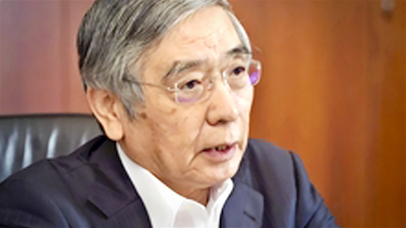 Bank of Japan Gov. Haruhiko Kuroda speaks to The Yomiuri Shimbun on Monday.