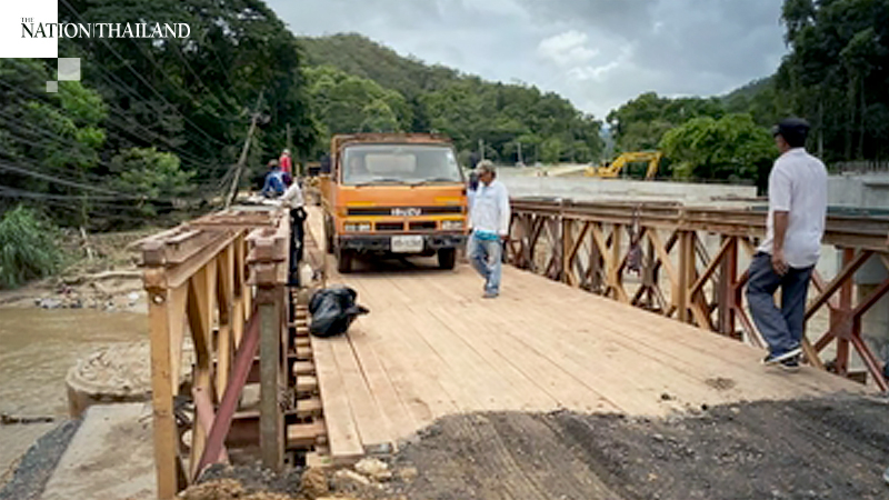 Damaged bridge on Chiang Mai-Chiang Rai Highway No 118 repaired Damaged bridge on Chiang Mai-Chiang Rai Highway No 118 repaired