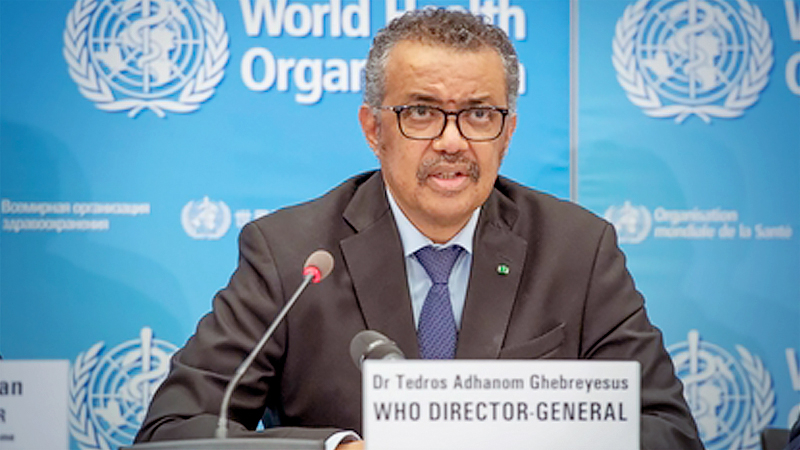 File photo: WHO Director General Tedros Adhanom Ghebreyesus. [Photo/Agencies]