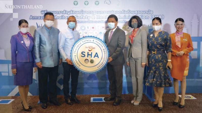 THAI, THAI Smile granted safety and health administration logo THAI, THAI Smile granted safety and health administration logo