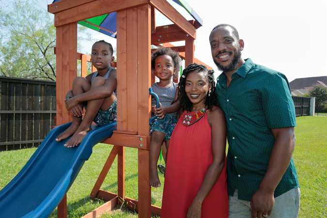 The Henrys of Cedar Hill, Texas, are one of many young families who are trying to join forces - and quarantine bubbles - as the school year approaches.  CREDIT: Photo for The Washington Post by Ralph Lauer