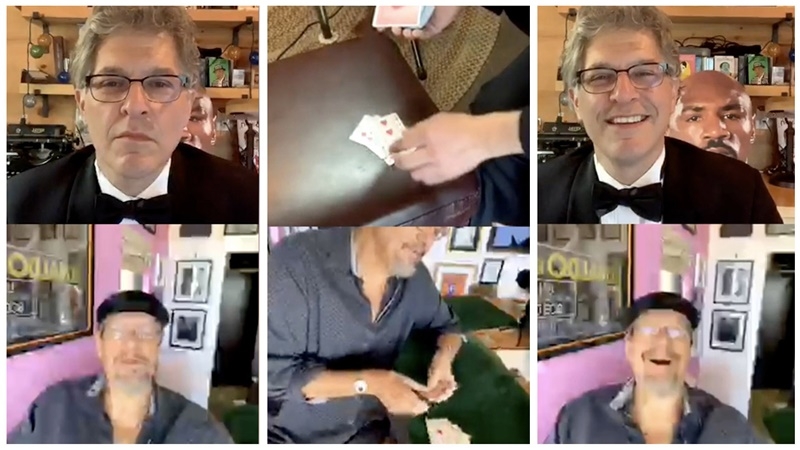 Geoff Edgers (top) and Penn Jillette in Edgers' twice-weekly Instagram Live show