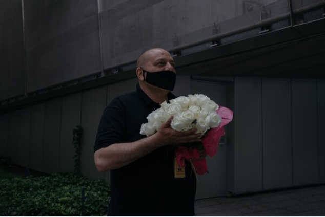 Michael Collarone, a New York florist who goes by Mikey Flowers, brings white roses to the National September 11 Memorial Museum in Manhattan to honor 9/11 victims on their birthdays. 