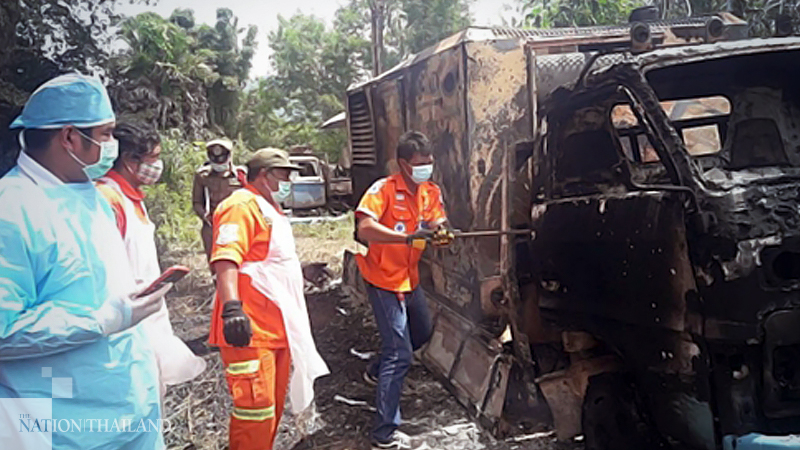 Baffling case: Wang Nam Khiao police probe incident of charred corpse inside burnt truck Baffling case: Wang Nam Khiao police probe incident of charred corpse inside burnt truck