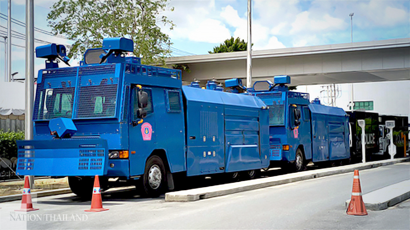 Police, water cannons stand ready to deal with protesters outside Parliament Police, water cannons stand ready to deal with protesters outside Parliament