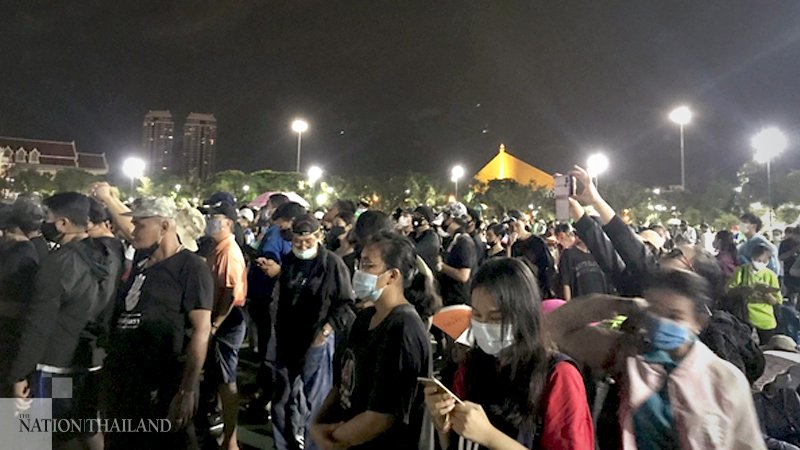 Tens of thousands of protesters join the anti-government rally on September 19 in Bangkok, demanding changes to the Constitution and reform of the monarchy.&nbsp;
