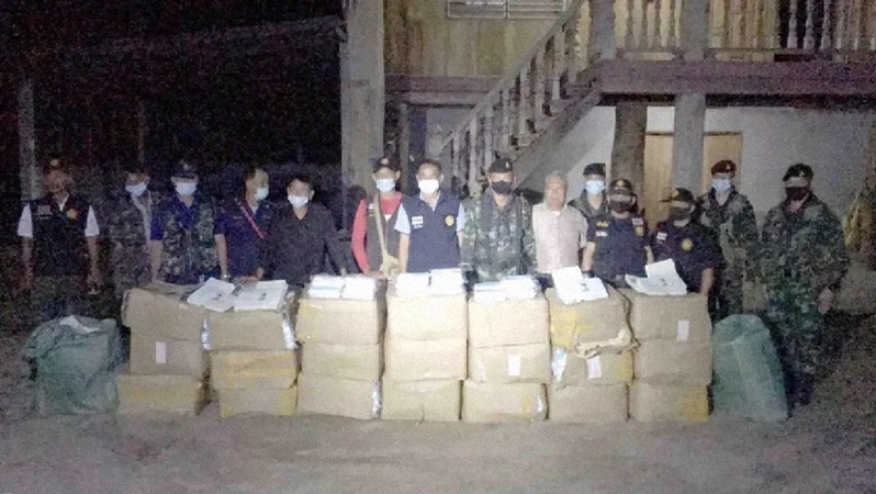 Illegal face masks from China confiscated before being smuggled into Myanmar Illegal face masks from China confiscated before being smuggled into Myanmar