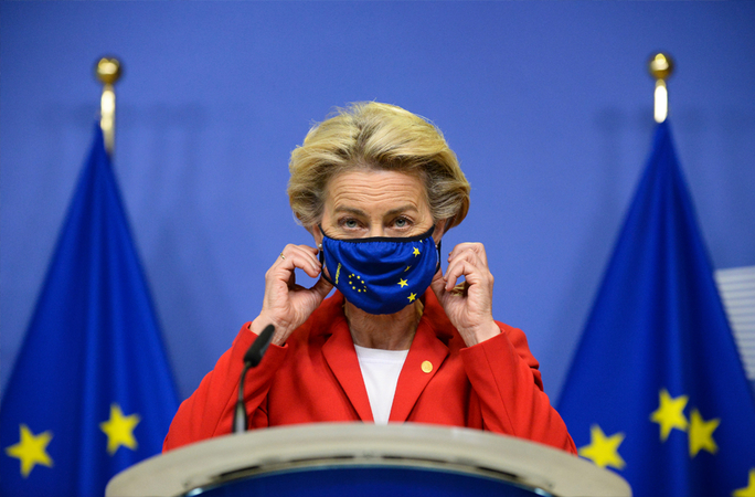 European Commission President Ursula von der Leyen on Thursday announced legal action against Britain. (Johanna Geron/ Pool/ AP)