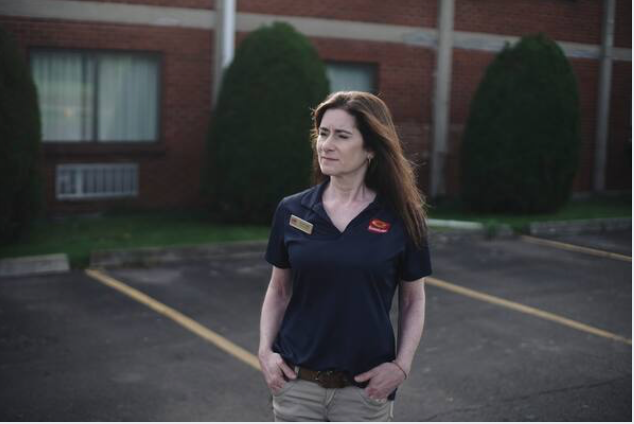 Julie Stone who owns an EconoLodge in Corfu, N.Y., applied for a $60,000 PPP loan in April, and was quickly approved. However, she rejected the money after reading details of how the loans would be forgiven. MUST CREDIT: Photo for The Washington Post by Libby March
