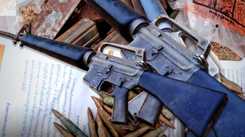 Buri Ram cow herder finds a hidden bundle of weapons Buri Ram cow herder finds a hidden bundle of weapons