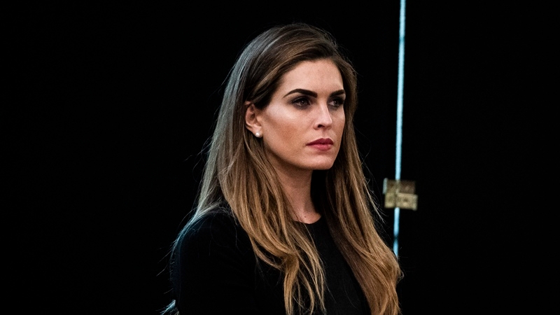 Hope Hicks listens as President Donald Trump participates in a Cabinet meeting at the White House in May. MUST CREDIT: Washington Post photo by Jabin Botsford