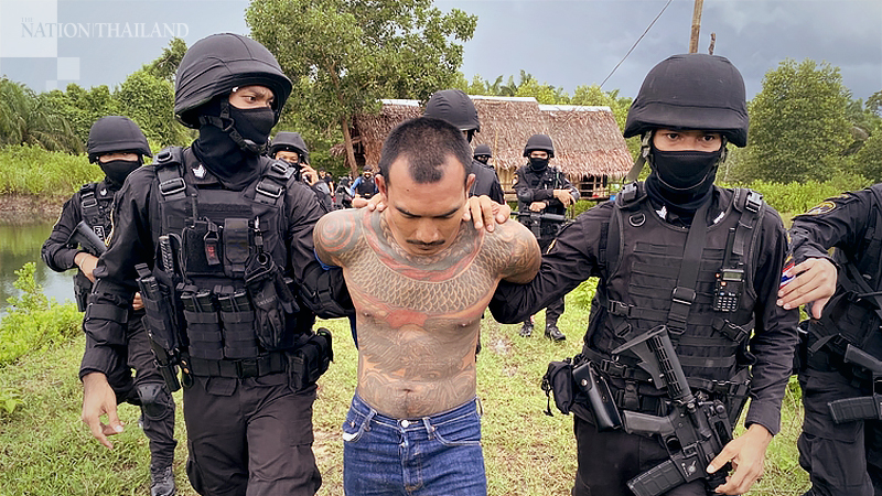 Prisoner who fled Krabi prison arrested in a hut in Trang Prisoner who fled Krabi prison arrested in a hut in Trang