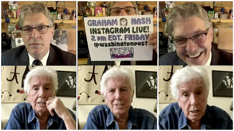Geoff Edgers and Graham Nash in Edgers' twice weekly Instagram Live show