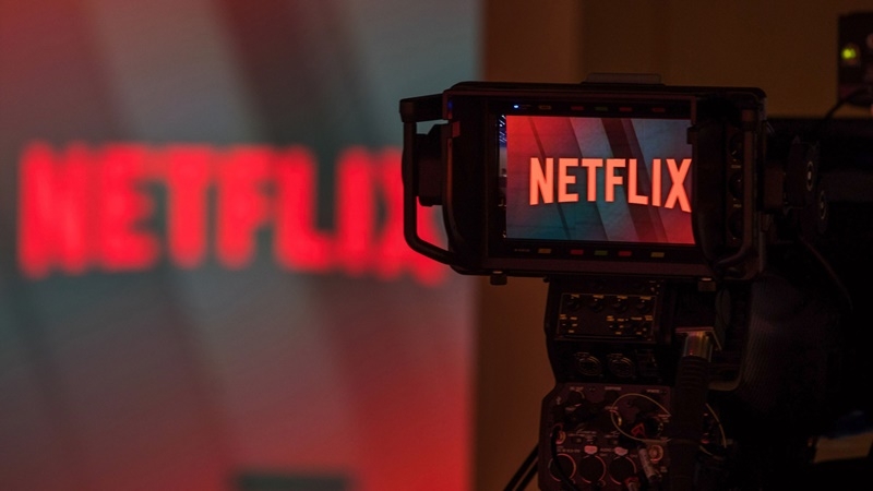 A television camera focuses on the Netflix logo in this arranged photograph in London on June 26, 2018. MUST CREDIT: Bloomberg photo by Chris Ratcliffe.