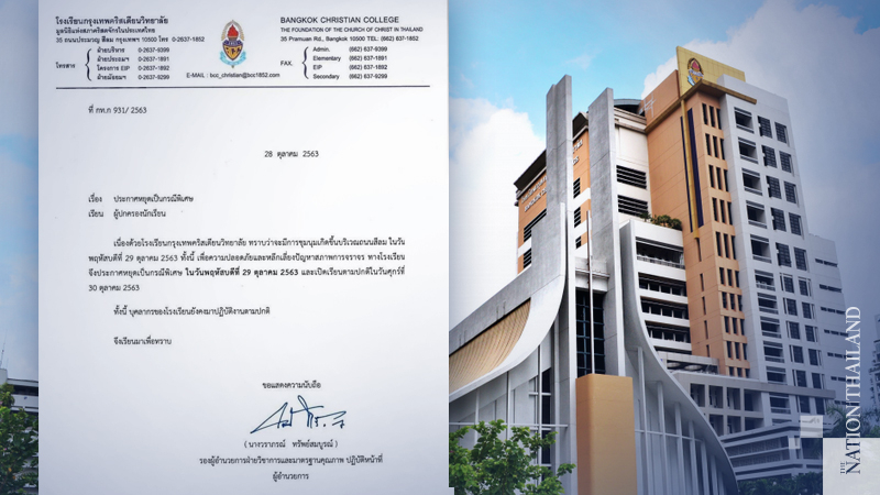 Bangkok Christian College closed today amid protests Bangkok Christian College closed today amid protests
