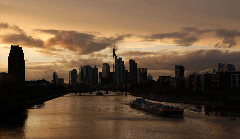 Sunset in Frankfurt, Germany, on Tuesday. The country announced a new partial lockdown Wednesday.( Ronald Wittek/ EPA-EFE/Shutterstock)