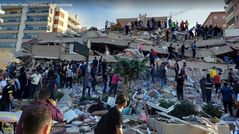 Powerful Aegean earthquake kills at least 14 people in Turkey and Greece, injures hundreds Powerful Aegean earthquake kills at least 14 people in Turkey and Greece, injures hundreds