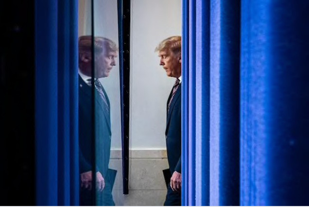 President Donald Trump arrives in the White House briefing room in Washington on Nov. 05, 2020. MUST CREDIT: Washington Post photo by Jabin Botsford

