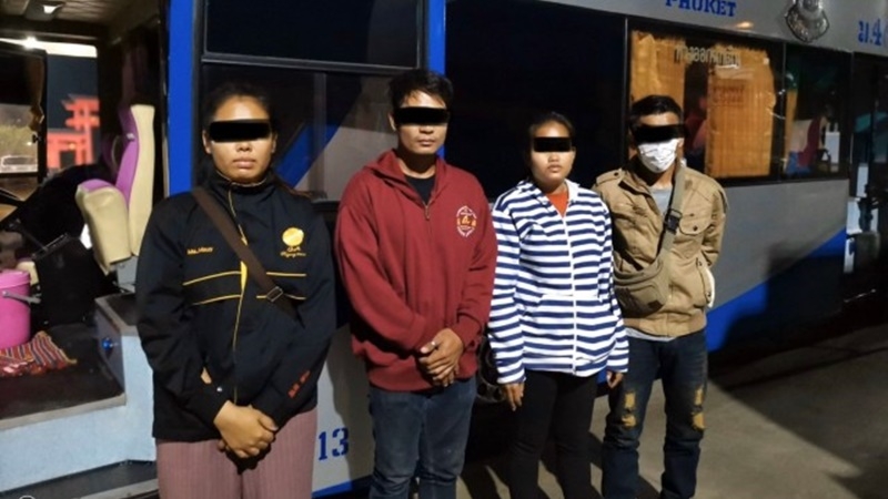 Four Laotians arrested on way to Phuket over alleged illegal stay Four Laotians arrested on way to Phuket over alleged illegal stay