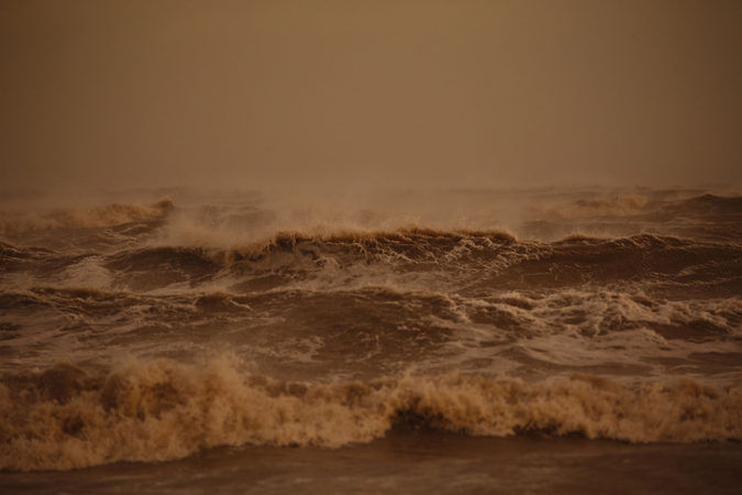 Waves move towards the shore ahead of Hurricane Laura in Sabine, Texas, on Aug. 26, 2020. MUST CREDIT: Bloomberg photo by Luke Sharrett.
