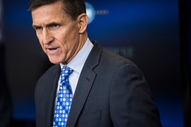 Former national security adviser Michael Flynn is pictured at a news briefing at the White House on Feb. 1, 2017. MUST CREDIT: Washington Post photo by Jabin Botsford